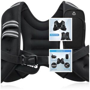 Women's Weight Vest With Reflective Stripe For Workout Strength Training  6 LB